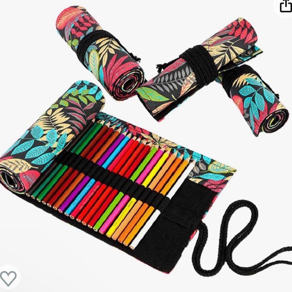 Misgirlot Pencil Roll Wrap,Drawing Coloring Canvas Pencil Roll
